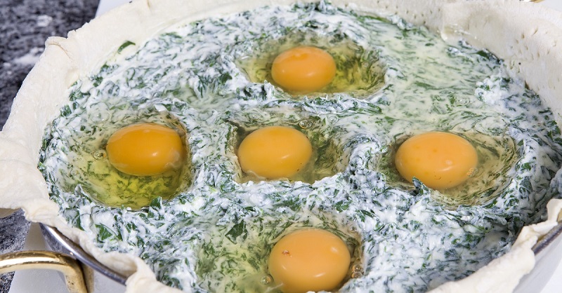Рецепт пирога с яйцом и шпинатом кулинария